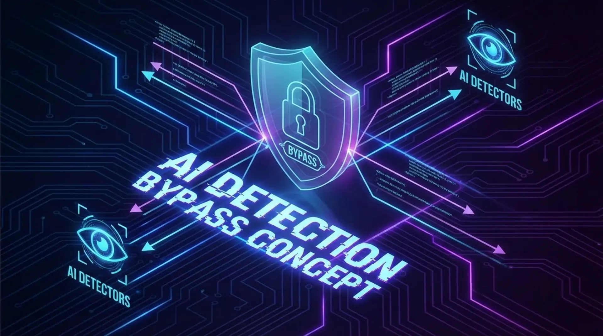 AI detection bypass concept showing protection from AI detector algorithms