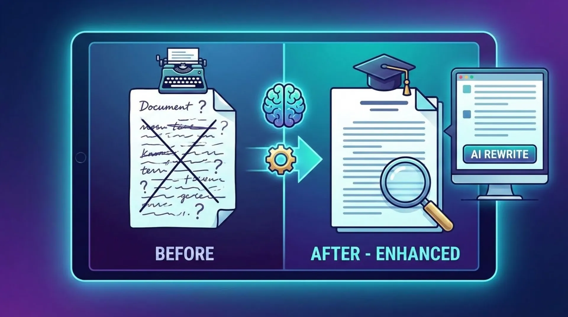 Modern AI essay rewriting tool interface